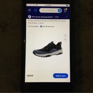 Rockport Women's Black and Gray Sneakers Size 7.5